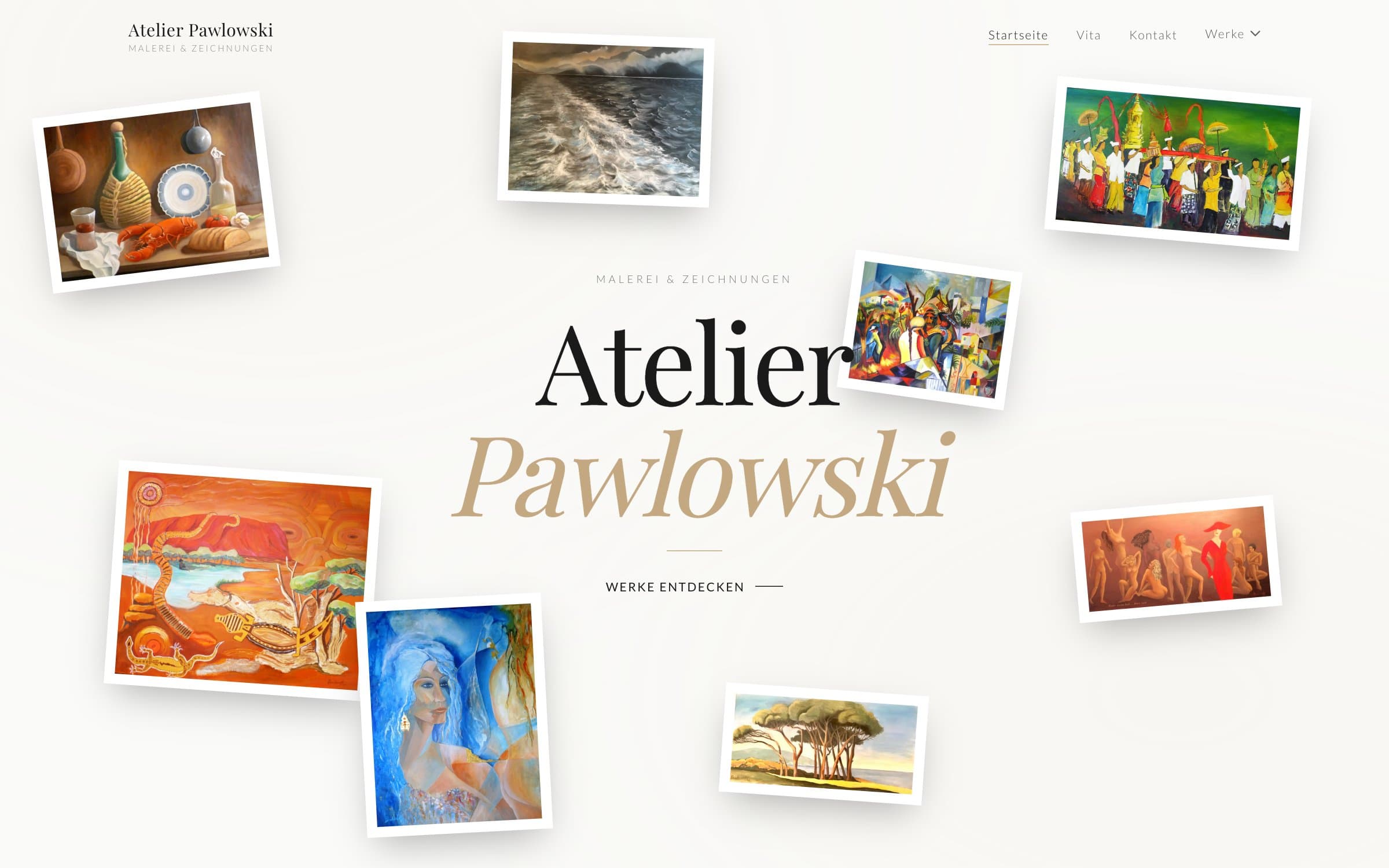 Echter Screenshot der Website von Atelier Pawlowski