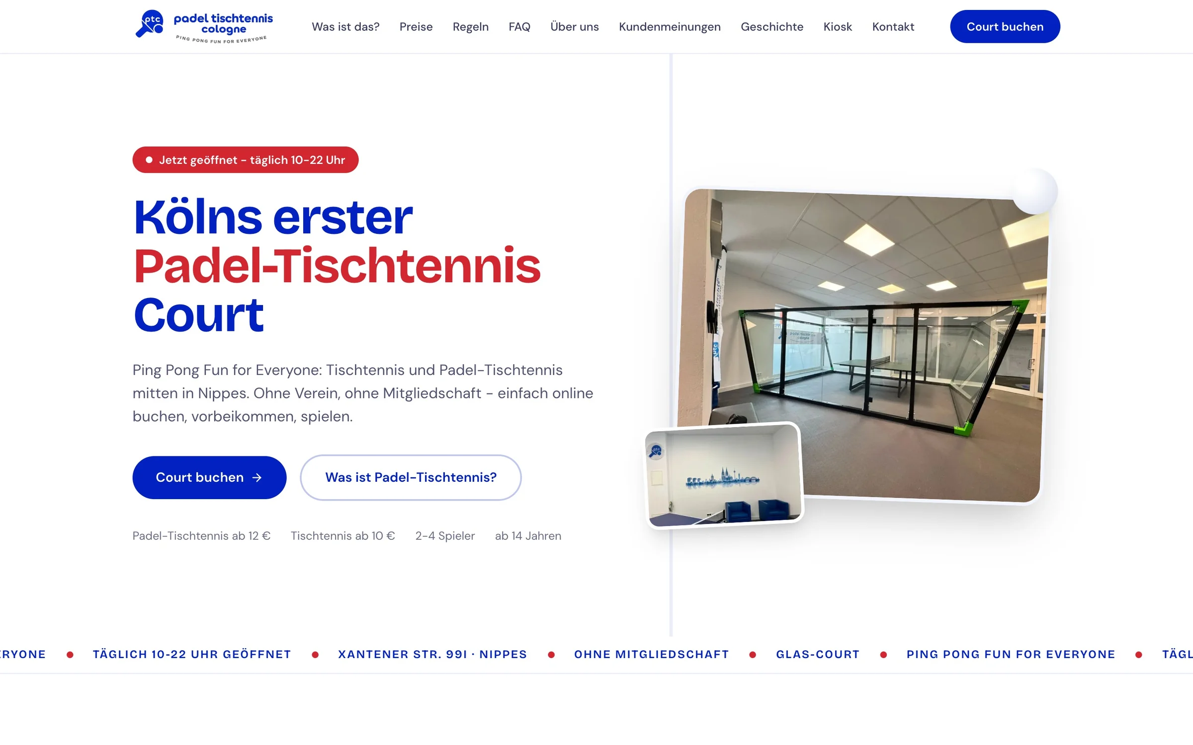 Website von ptc Cologne auf einem Laptop