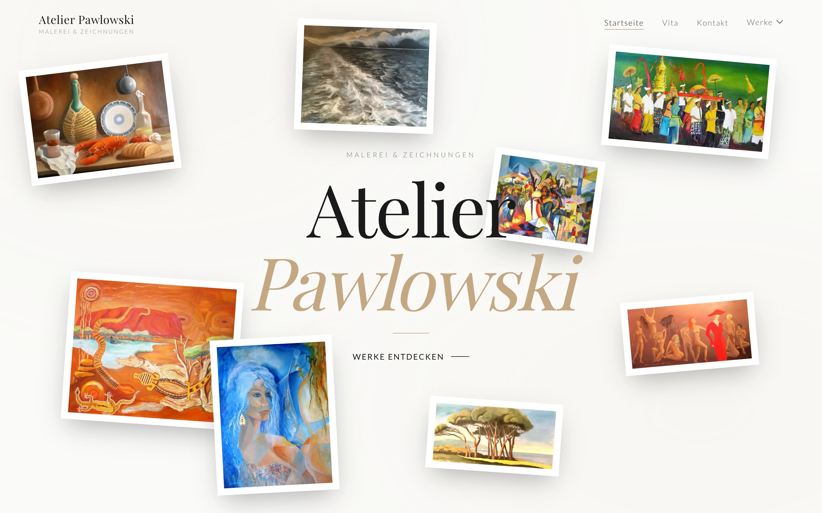 Echter Screenshot der Website von Atelier Pawlowski
